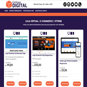 Loja Site para Vitrine de Produtos Digitais 100% responsivo em PHP com Painel Administrador