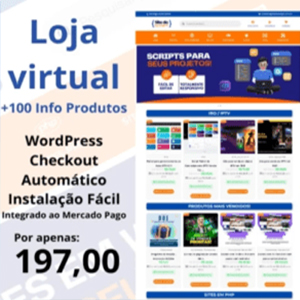 loja virtual completa com 100 produtos digitais inclusos